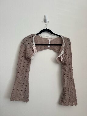Urban Outfitters Taupe Crochet Bolero Shrug